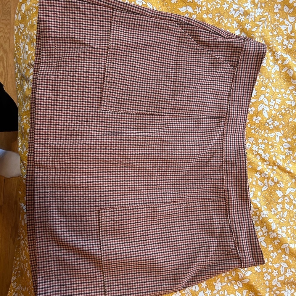 A New Day Brown and White houndstooth Mini Skirt